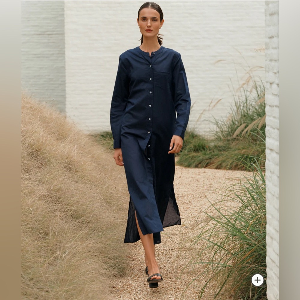 Jenni Kayne Navy Button-Front Maxi Dress
